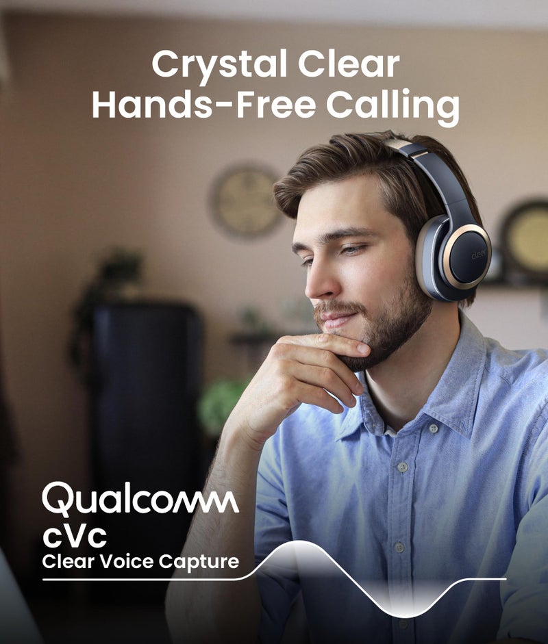 Cleer Enduro ANC Noise Cancelling Over the Ear Bluetooth Headphones with Mic, 60 Hrs Playtime, Noise Canceling, Ambient EQ Modes, Hi-Res Audio, Deep Bass, Multi-Point Connect, Bluetooth 5.0, Dark Navy - Image 4